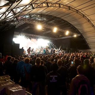 Le festival Bad Bonn Kilbi à Guin, dans le canton de Fribourg.