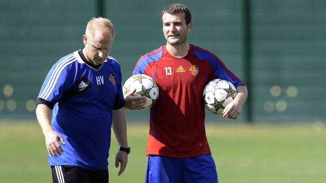 Alex Frei a participé à l'entraînement, mais Heiko Vogel doit encore décider s'il convoquera son attaquant vedette, qui se remet d'une blessure. [Keystone - Georgios Kefalas]