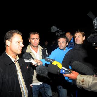 Le procureur d'Annecy Eric Maillaud a répondu aux questions de nombreux journalistes le 6 septembre 2012 après la découverte d'une survivante à Chevaline, en Haute-Savoie (France).