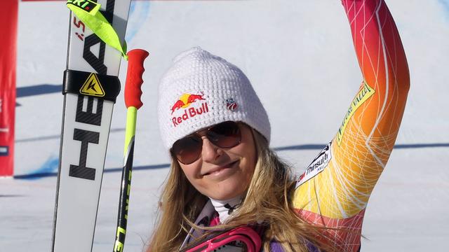 Radieuse, Vonn l'a surtout été pendant la course. [KEYSTONE - Alessandro Trovati]