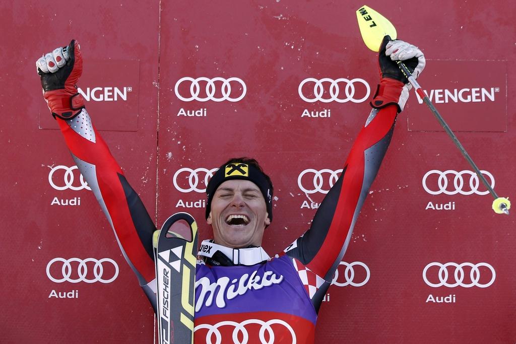 Kostelic: "Me retrouver au même niveau que Stenmark, ici à Wengen, est un immense honneur". [Peter Klaunzer]