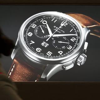 L'affiche d'une montre de la marque Zenith. [Georgios Kefalas]