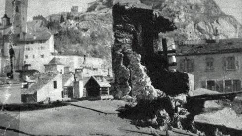 Sierre après le tremblement de terre du 27 janvier 1946. [Schweizer Illustrierte / Ringier]