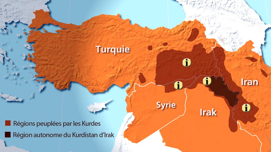 Carte du Kurdistan.