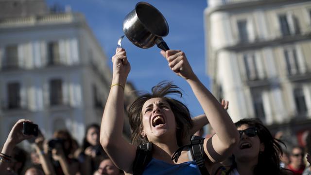 Il y a une semaine, les Espagnols sont de nouveau massivement descendus dans la rue pour commémorer le premier anniversaire des Indignés. [Emilio Morenatti]