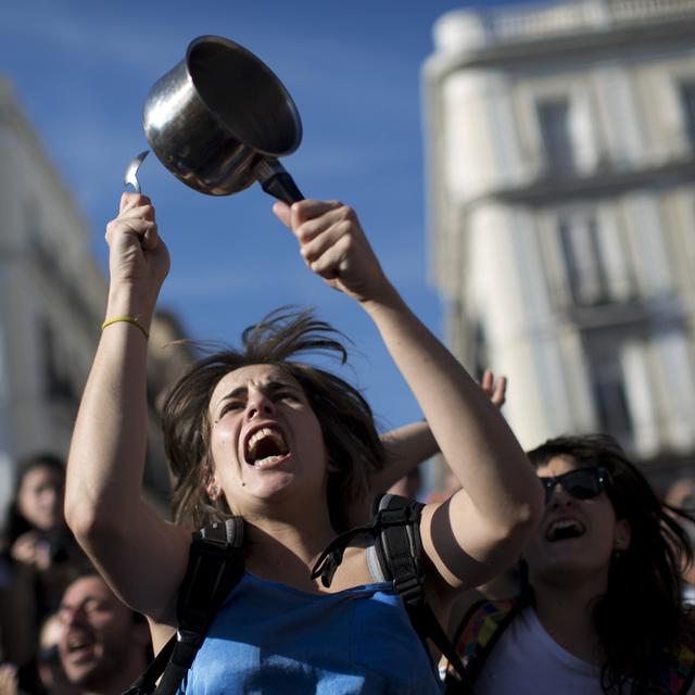 Il y a une semaine, les Espagnols sont de nouveau massivement descendus dans la rue pour commémorer le premier anniversaire des Indignés. [Emilio Morenatti]