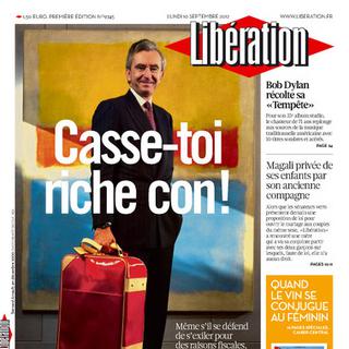 La couverture de Libération, ce lundi 10.09.2012. [Libération]
