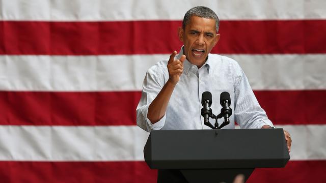 Barack Obama à Chicago le 12 août 2012. [Getty Images North America / AFP - Scott Olson]