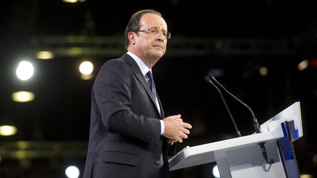 Premier meeting pour François Hollande, ce dimanche 22 janvier au Bourget. [Fred Du Four]