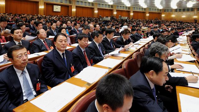 Les délégués sont réunis pou le XVIIIe congrès du PCC à Pékin. [Xinhua/Li Xueren]