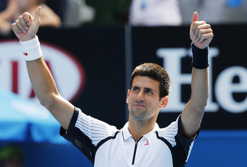 Djokovic n'a plus perdu à Melbourne depuis 2010 et son quart de finale "abandonné" à Tsonga. [KEYSTONE - Barbara Walton]