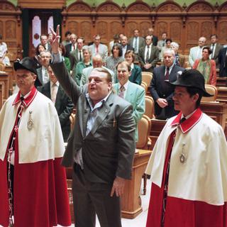 Giuliano Bignasca au Conseil national en 1995. [Lukas Lehmann]