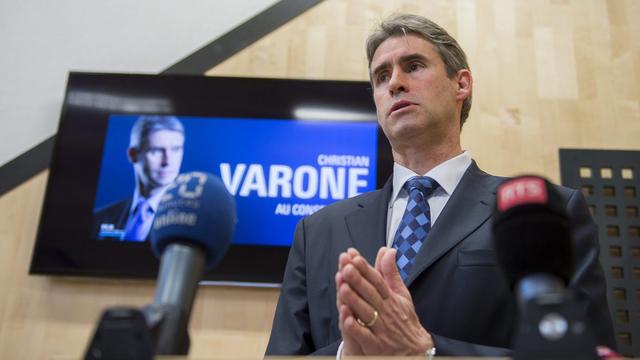 Christian Varone a présenté son programme électoral ce jeudi 10 janvier 2013 à Sion. [Jean-Christophe Bott]