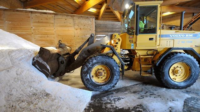 Dépôt de stock de sel de déneigement à Lausanne. [DOMINIC FAVRE]