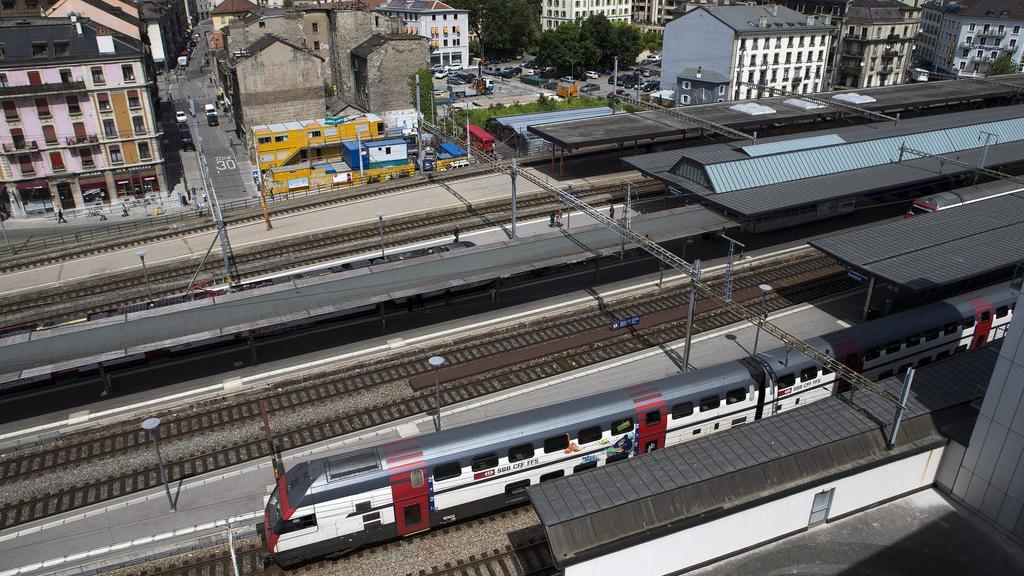 La gare de Cornavin à Genève aura ses deux voies supplémentaires avec le projet de financement du rail. [Keystone - Salvatore Di Nolfi]
