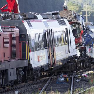 Le 29 juillet, une grave collision s'est produite à Granges-Marnand entre un un train régional en provenance de Payerne et le RegioExpress venant de Lausanne faisant un mort et plusieurs blessés. [EPA/Salvatore Di Nolfi]