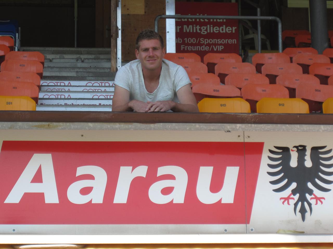 C'est ici que le FC Aarau ont soulevé la Coupe de champion de Challenge League en mai dernier. [Axel David]