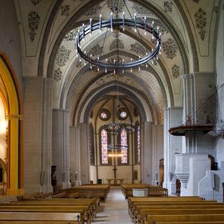 Vue de l'intérieur de l'Eglise Saint-François, à Lausanne. [Gaétan Bally]