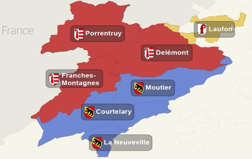 Les sept districts du Jura historique [RTS]