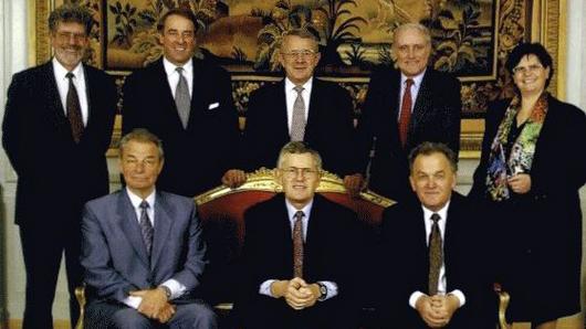 Le Conseil Fédéral en 1995 [Wikimedia commons, 1995. Auteur: Chancellerie fédérale.]