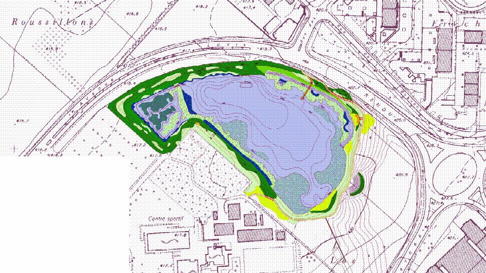 Le projet de lac se situe à proximité du centre sportif de Meyrin. [meyrin.ch]