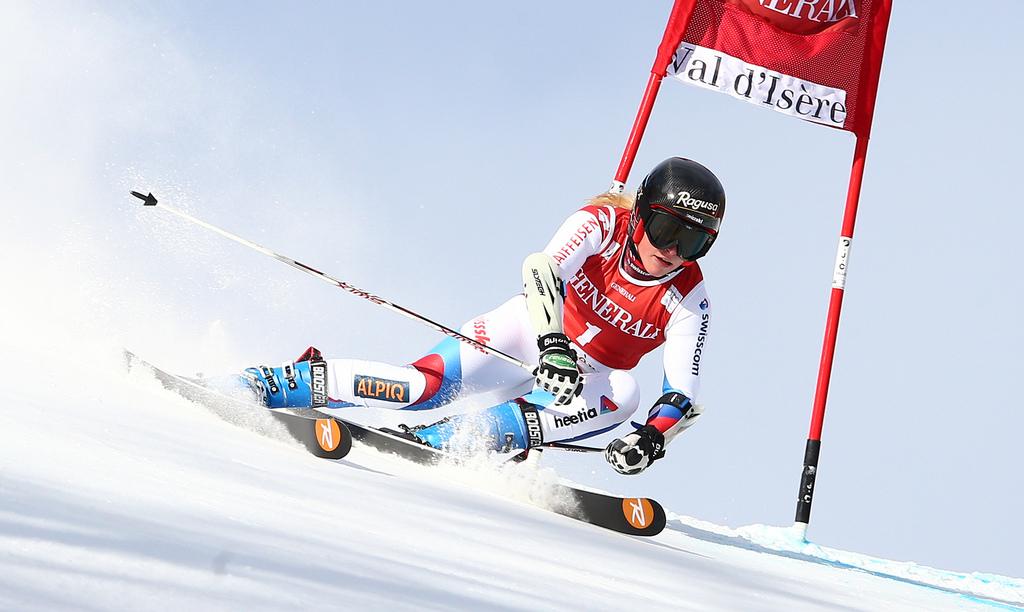 La Tessinoise décroche son deuxième podium de la saison en géant. [GIOVANNI AULETTA]