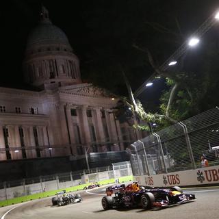 Sebastian Vettel partira en pole position du Grand Prix de Singapour. [EPA/Keystone - Rungroj Yongrit]