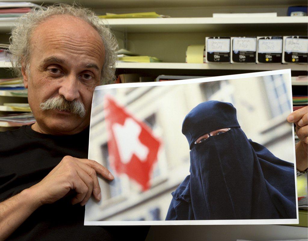 Giorgio Ghiringhelli, fondateur du mouvement Guasta-Feste (trouble-fête), promoteur de l’initiative anti-burqa. [KEYSTONE - KARL MATHIS]