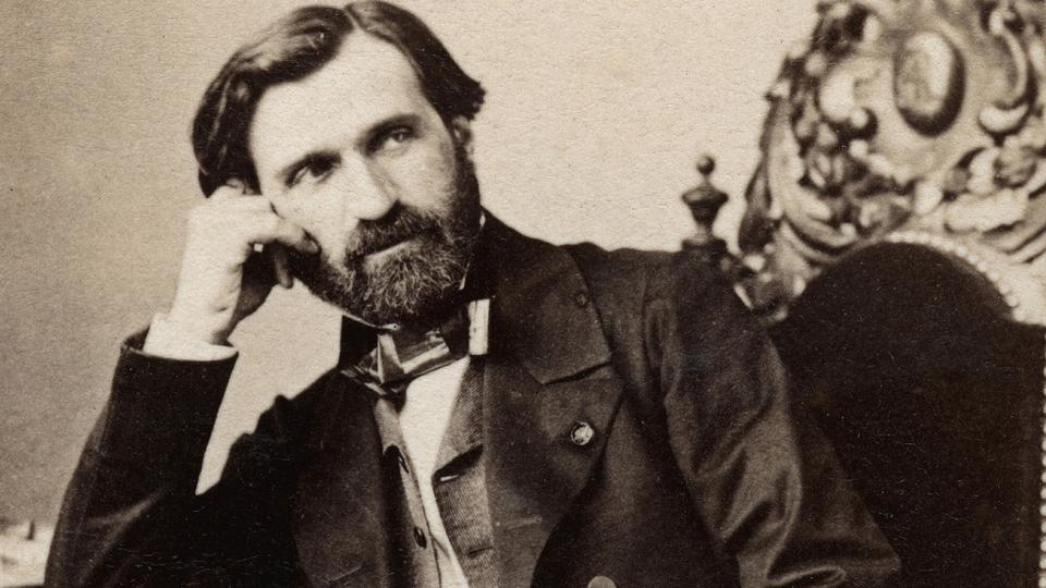 Le compositeur Giuseppe Verdi photographié par Disderi en 1850. [AFP - LEEMAGE]