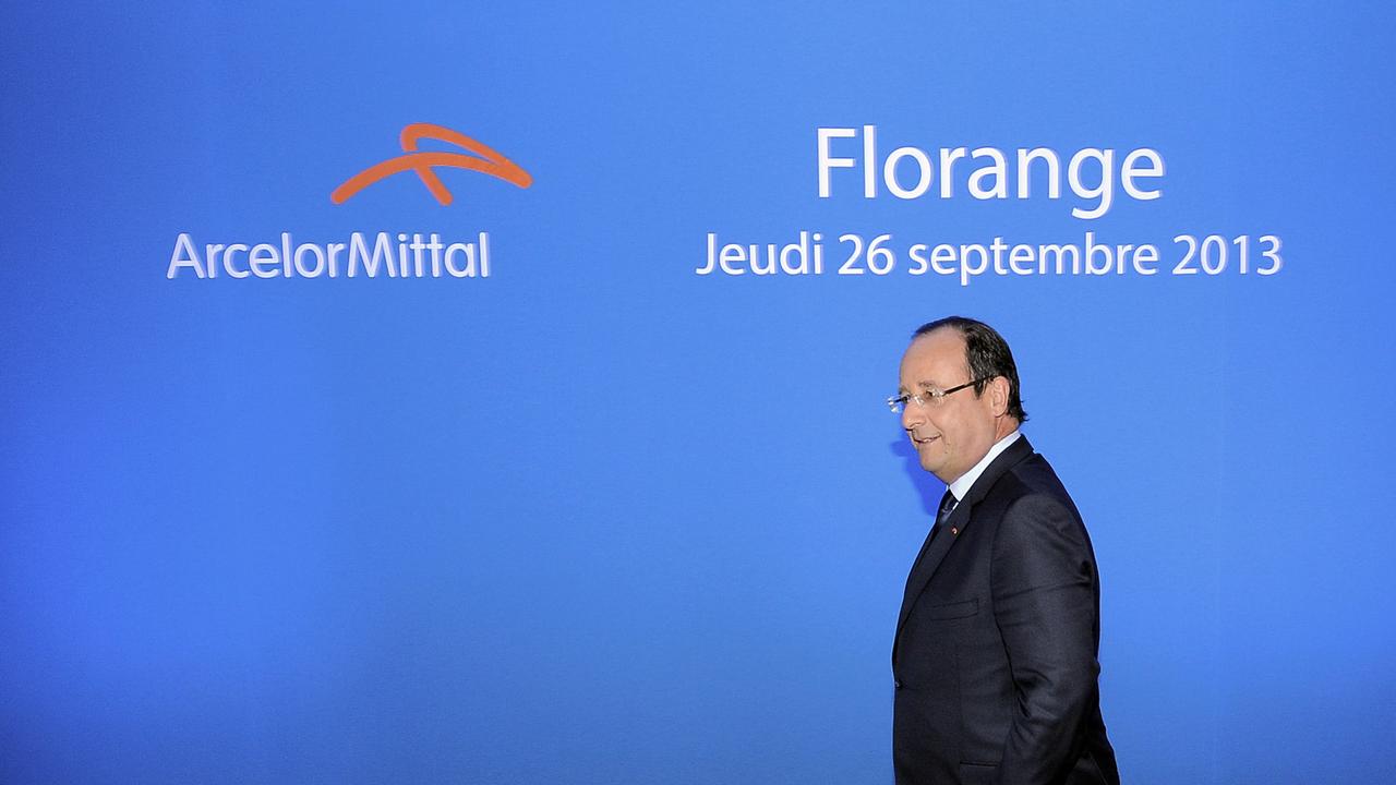 François Hollande à Florange, dans le sud-est. [POOL / NICOLAS BOUVY]
