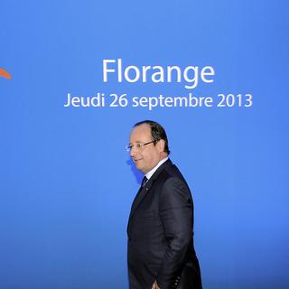 François Hollande à Florange, dans le sud-est. [POOL / NICOLAS BOUVY]