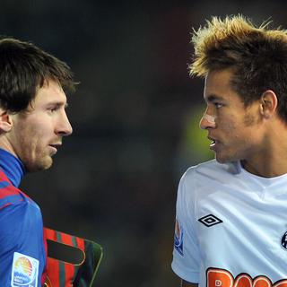 Messi et Neymar (ici en décembre 2011) vont se retrouver face à face le 2 juillet à Lima. [Kazuhiro Nogi]