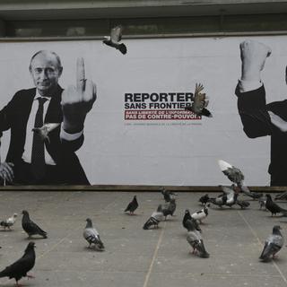 Campagne pour la liberté de la presse de Reporters sans frontières. [Kenzo Tribouillard]