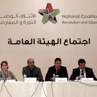 Les membres de la coalition d'opposition syrienne. [EPA/Sedat Suna]