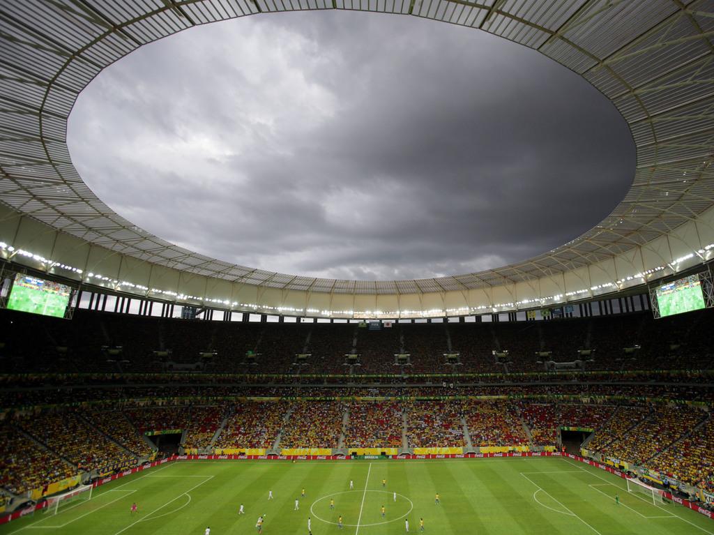 La magnifique nouvelle enceinte de Brasilia a porté bonheur au Brésil. [KEYSTONE - Eraldo Peres]