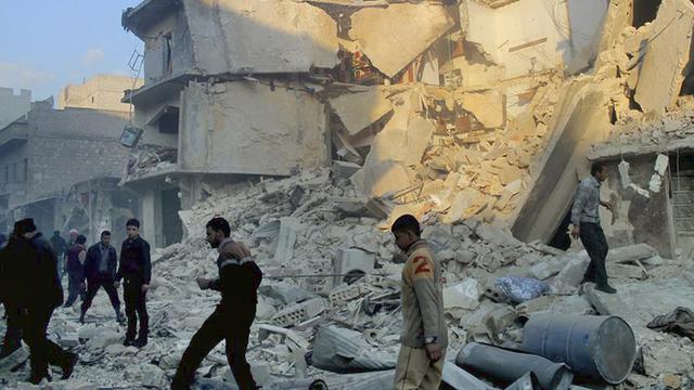 La ville d'Alep subit de lourds bombardements. Ici une photo prise le 16 décembre 2013. [AP Photo/Aleppo Media Center AMC]