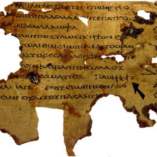Fragment d'un manuscrit de la Mer Morte. [DP]