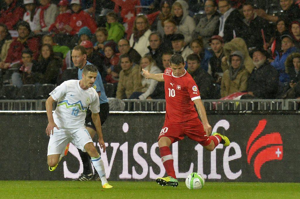 Xhaka a inscrit l'unique but du match. Et quel but! [KEYSTONE - Alexander Wagner]