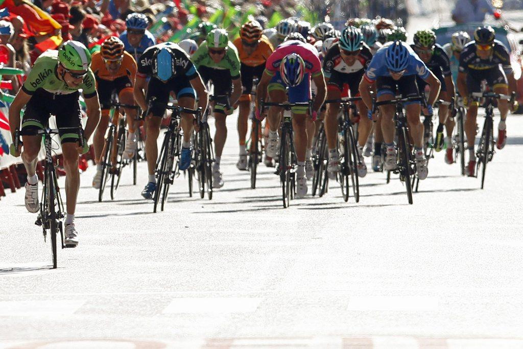 Très actif sur cette Vuelta, Mollema (tout à gauche) gagne enfin une étape. [Javier Lizon]