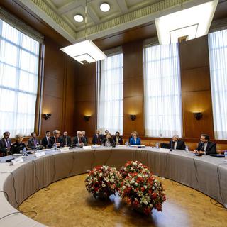 Négociations sur le nucléaire iranien au Palais des Nations à Genève. [AP Photo/Fabrice Coffrini]