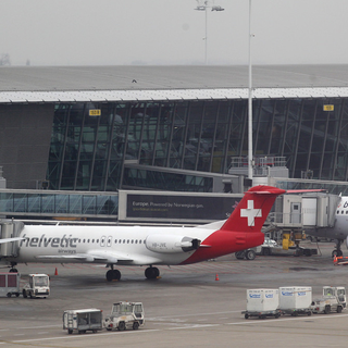 L'avion d'Helvetic Airways avait été braqué en février 2013 sur le tarmac bruxellois. [Keystone - Yves Logghe]