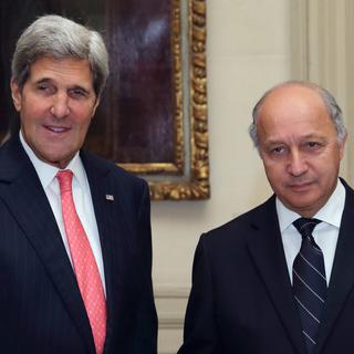 Le premier ministre français Laurent Fabius a rencontré mardi le secrétaire d'Etat américain John Kerry [EPA/PHILIPPE WOJAZER]