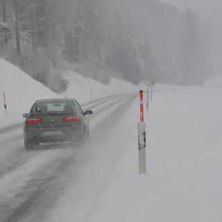 La H18 sous la neige aux Franches-Montagnes. [Gaël Klein]