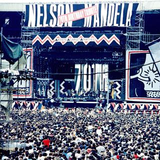 Le stade de Wembley à Londres le 11 juin 1988 durant le concert pour la libération de Nelson Mandela. [AP / Keystone - Gillian Allen]