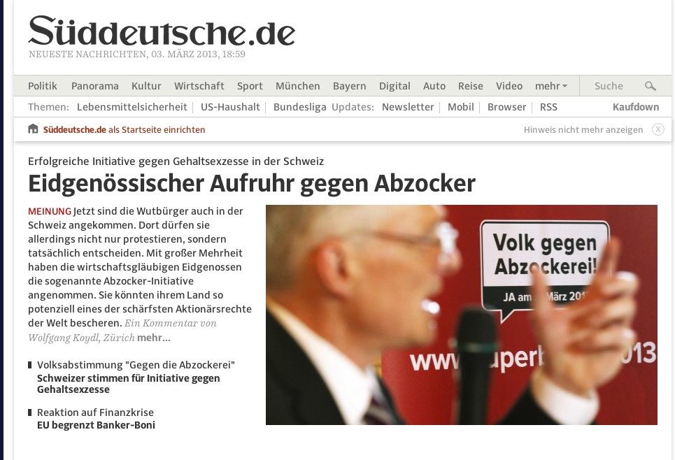 Le site de la Süddeutsche Zeitung