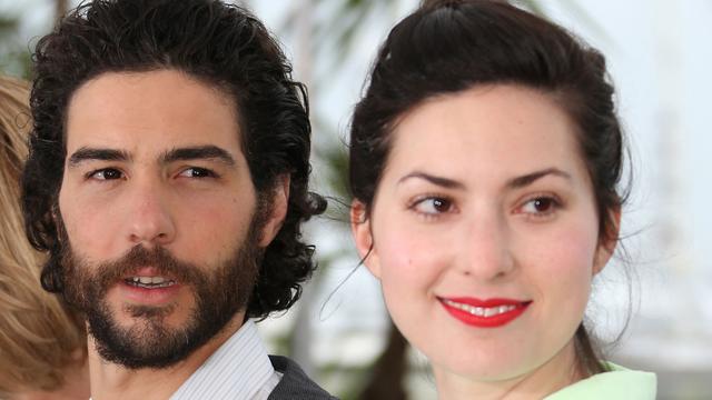 Rebecca Zlotowski et l'acteur Tahar Rahim à Cannes en mai 2013 pour présenter le film "Grand Central". [Loic Venance]