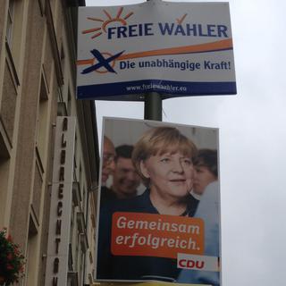 Peu d'affiches électorales en Allemagne. [Hervé Mermillod]