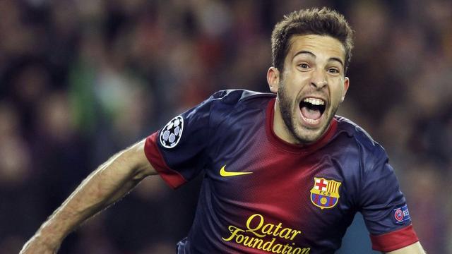 Jordi Alba heureux de son 4e but qui crucifie l'AC Milan