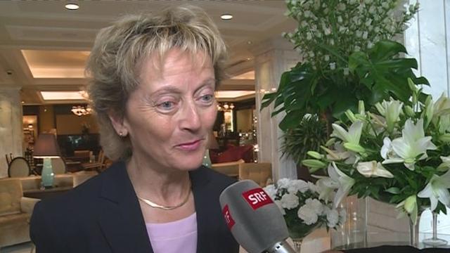 Eveline Widmer-Schlumpf peu après son arrivée à Moscou.