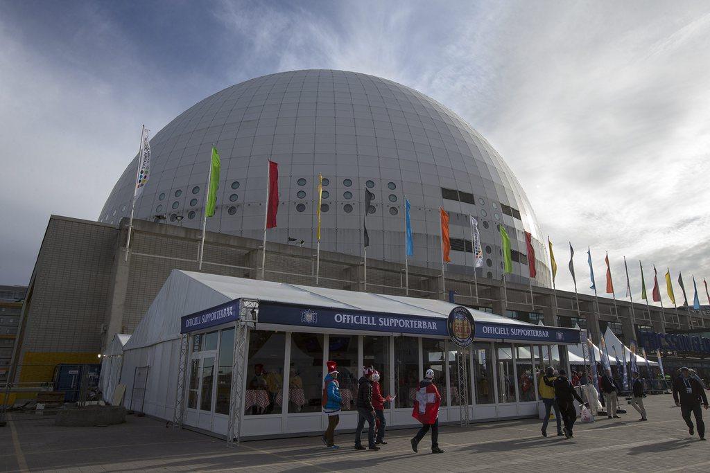 Le magnifique Globen de Stockholm vu de l'extérieur. [KEYSTONE - Salvatore Di Nolfi]